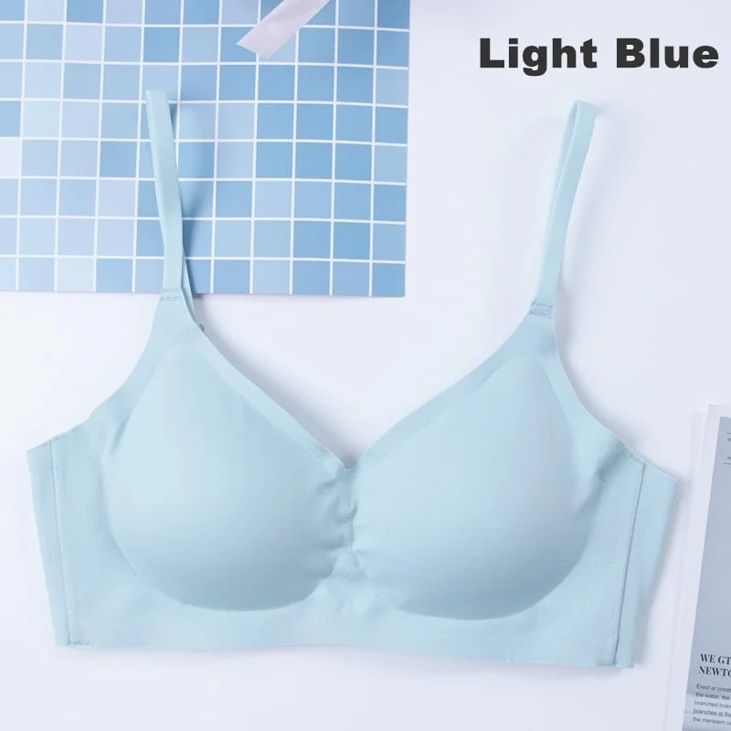 Seamless Fitness Women Solid Underwear Gathers Shockproof Removable Thin Pad Push Up Bra Female Vest Brassiere Bralette Lingerie