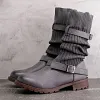 Women's Martin Boots knitted PU Stitching Boots