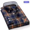 Plaid long sleeve casual cotton shirt