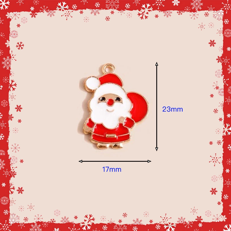 10 PCS/Package 13 * 20mm 15 * 22mm 17*24mm Alloy Rhinestones Bell Snowman Elk Pendant Jewelry Accessories