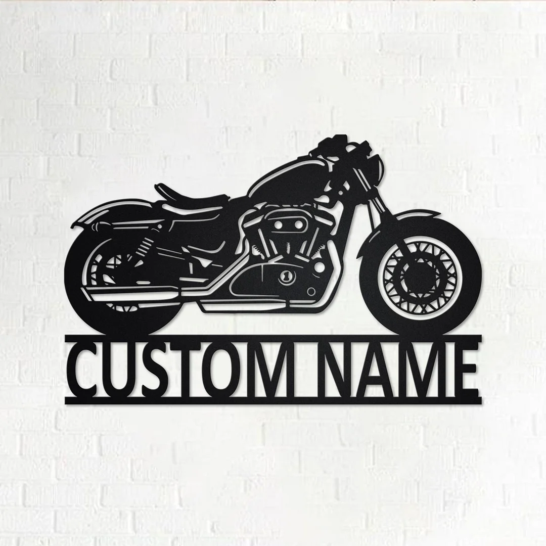 Custom Cruiser Motorcycle Metal Wall