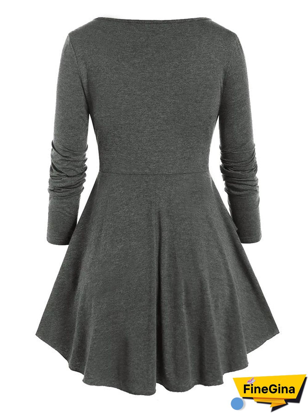 Plain Regular Fit Crew Neck Casual Top