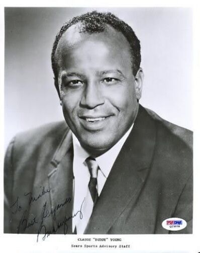 BUDDY YOUNG D.83 RAMS SIGNED PSA/DNA 8X10 Photo Poster painting AUTOGRAPH AUTHENTIC