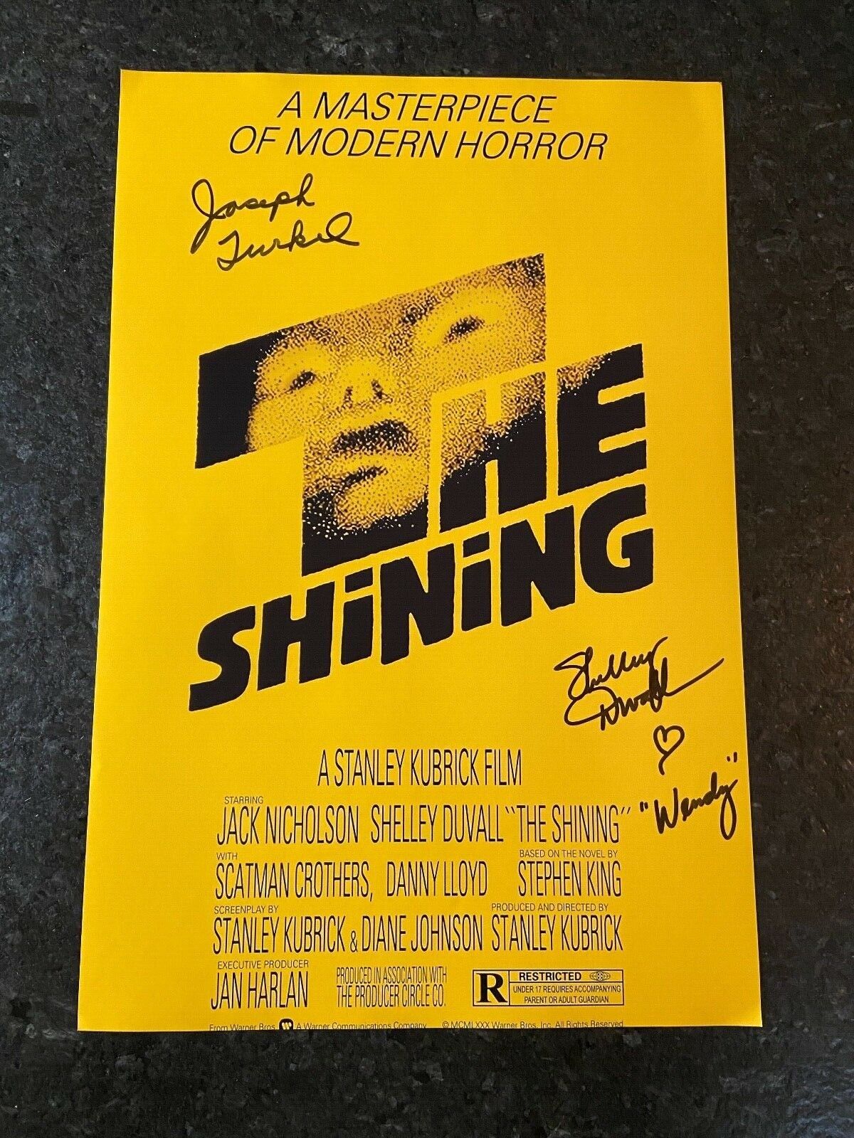 * SHELLEY DUVALL & JOE TURKEL * signed 12x18 poster * THE SHINING * PROOF * 7