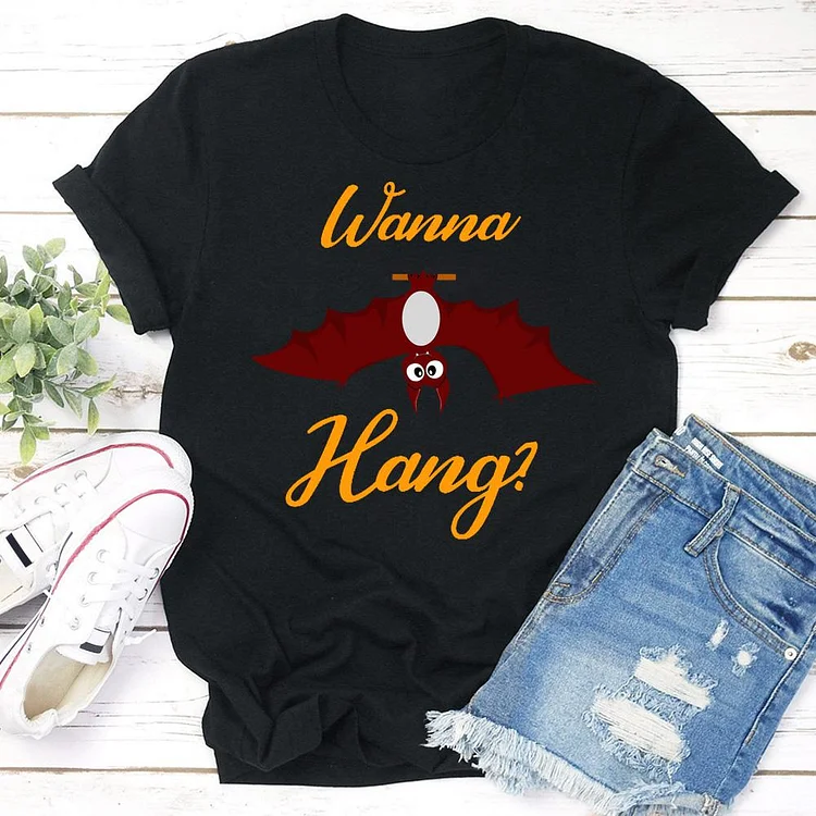 Wanna Hang Halloween Bats T-shirt Tee -06732