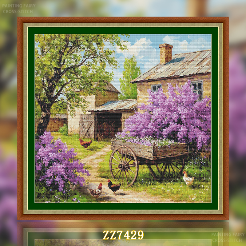 [ZZ7429-Old Yard]  Painting Fairy Cross Stitch
