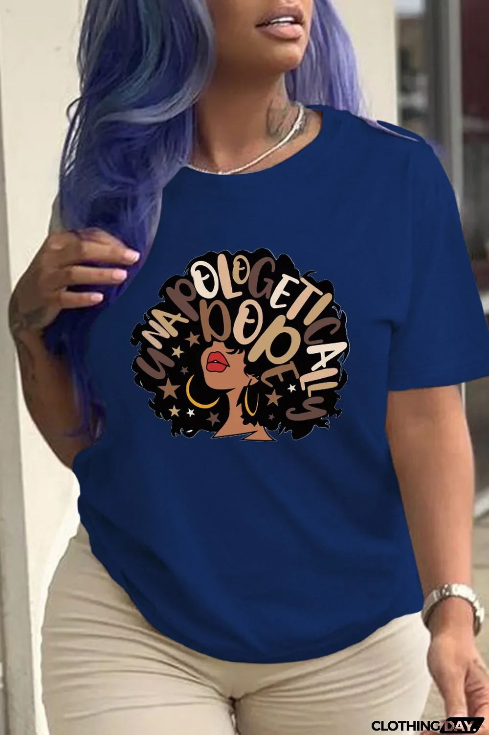 Red Daily Vintage Print Patchwork Letter O Neck T-Shirts