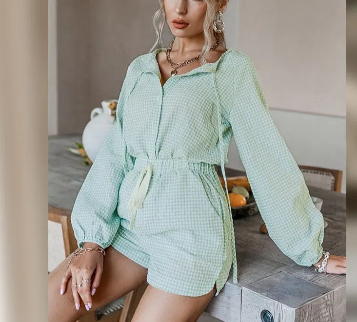 Casual Lace Short Sleeve Summer Set Women Loose Button Two-Piece Sport Sets Elastic Waist
