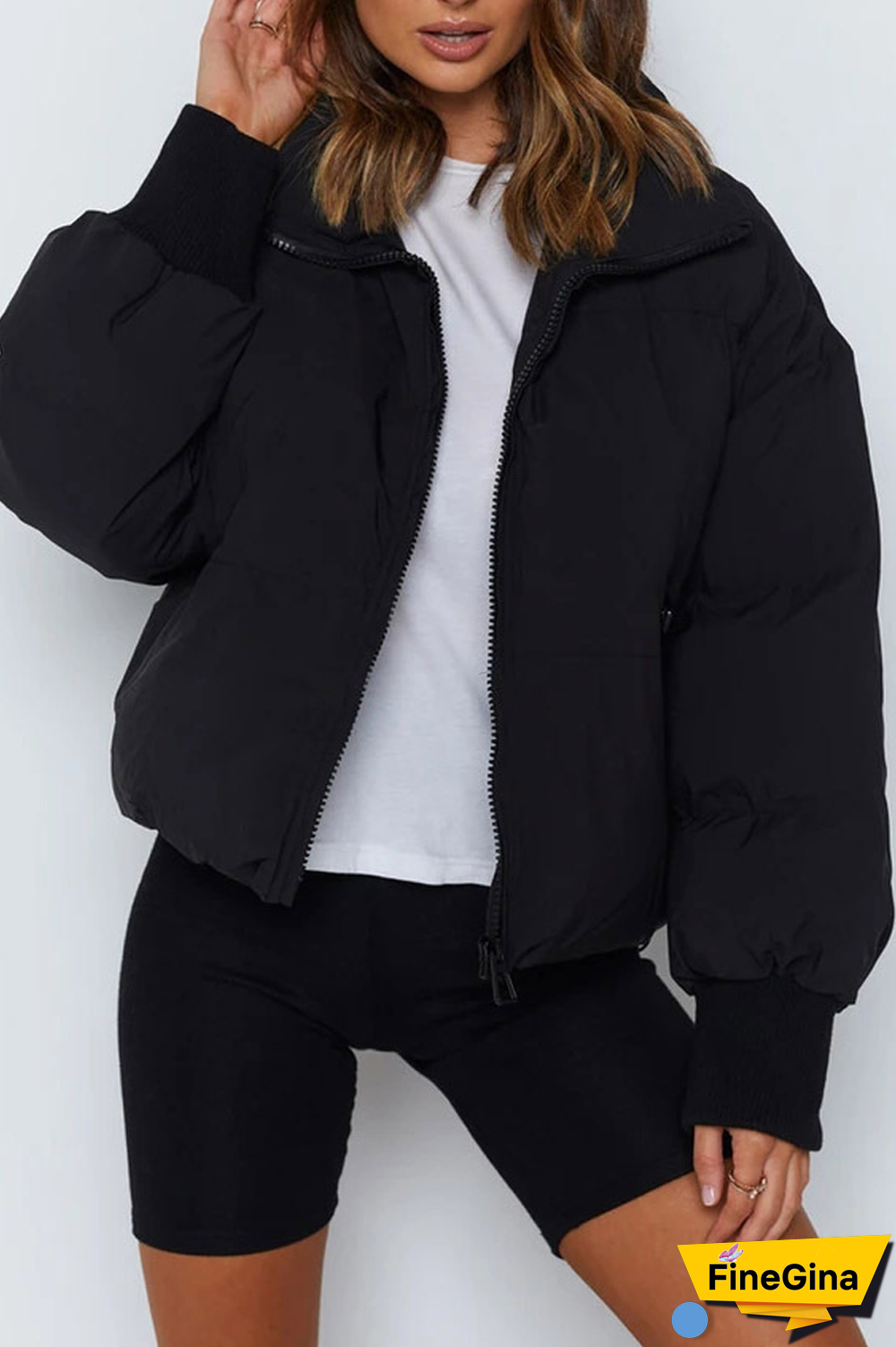 Solid Color Warm Cotton Coat