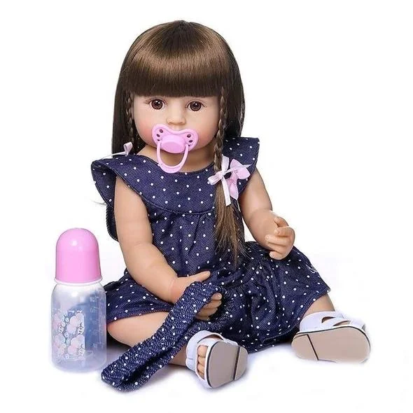 Lovely Dot Dress Girl 22 Inch Lifelike Silicone Full Body Doll