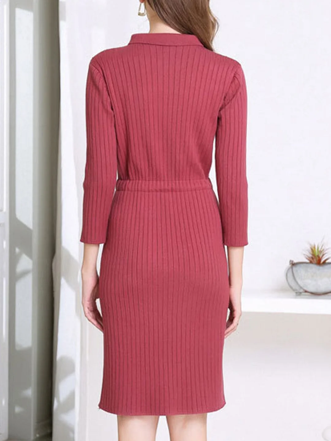 Peter Pan Collar Dresses Shift Daytime Casual Paneled Dresses