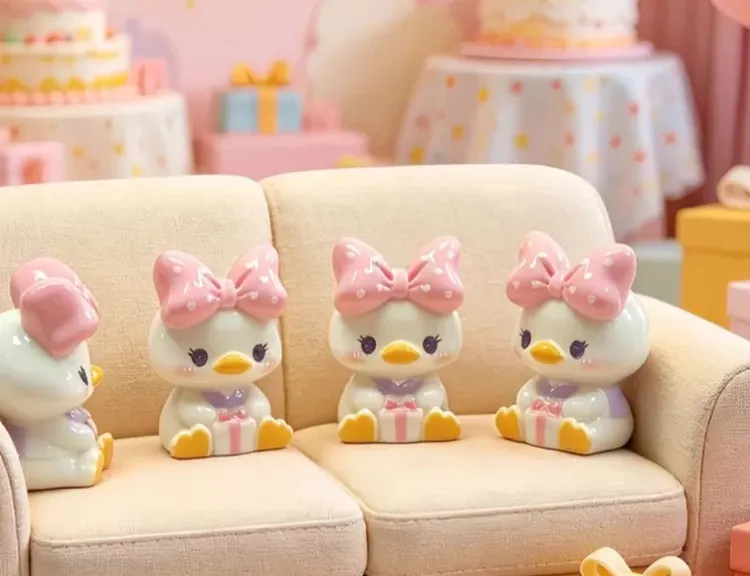 Mini Pink Bow Duck Resin Charm