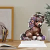 (US Only)2D Flat Print Flower Pony DIY Diamond Painting Desktop Decorations for Adults