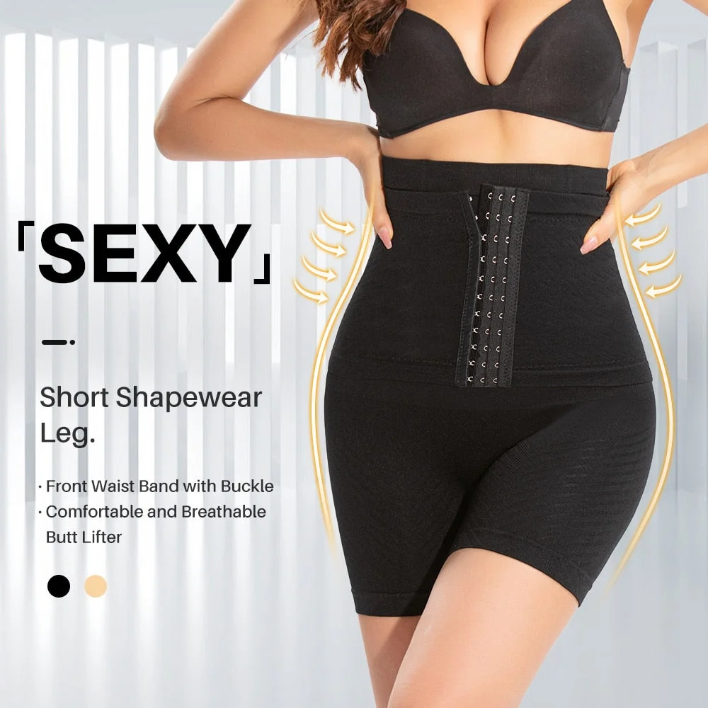 Coloriented 676 Front Waist Band with Buckle Shaper Panties Short Shapewear Leg Tummy Control Underwear for Women Sexy Lingerie