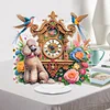 Acrylic Special Shape Flower Bird Diamond Painting Clock Ornaments Kit
