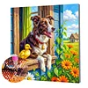Framed Diamond Painting - Full Round Drill - Dog (25x25cm)