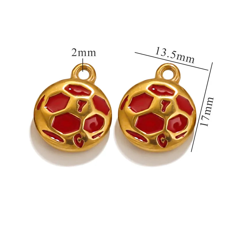 1 Piece 13.5*17mm 304 Stainless Steel Volleyball Baseball Football Pendant Jewelry Accessories