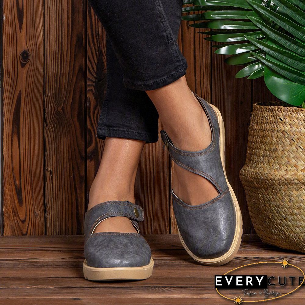 Vintage Flat Heel Magic Tape Loafers