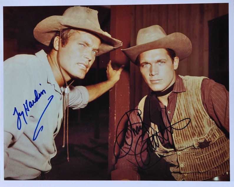 BRONCO CAST SIGNED Photo Poster painting x2 Chad Everett & Ty Hardin wcoa