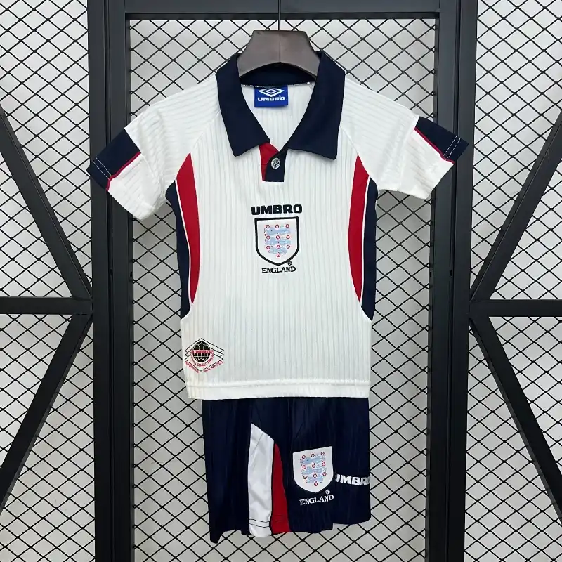 Retro 1998 Kids England Soccer Jersey Home