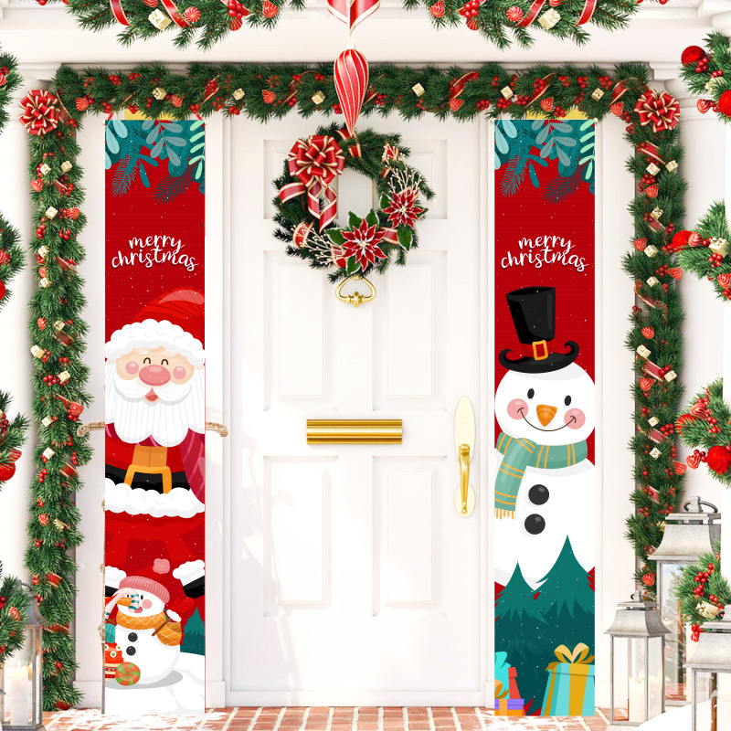 Christmas Door Banners Holiday Party Flag Decorations