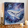 DIY Pearl Painting whale for Home Decor with Frame(30x30cm)