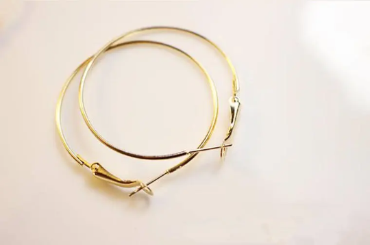 10pcs Beading Hoop Earring Hoop Open Charm Hoop Drop Beads Round Charms Jewelry Making Earring Accessories 