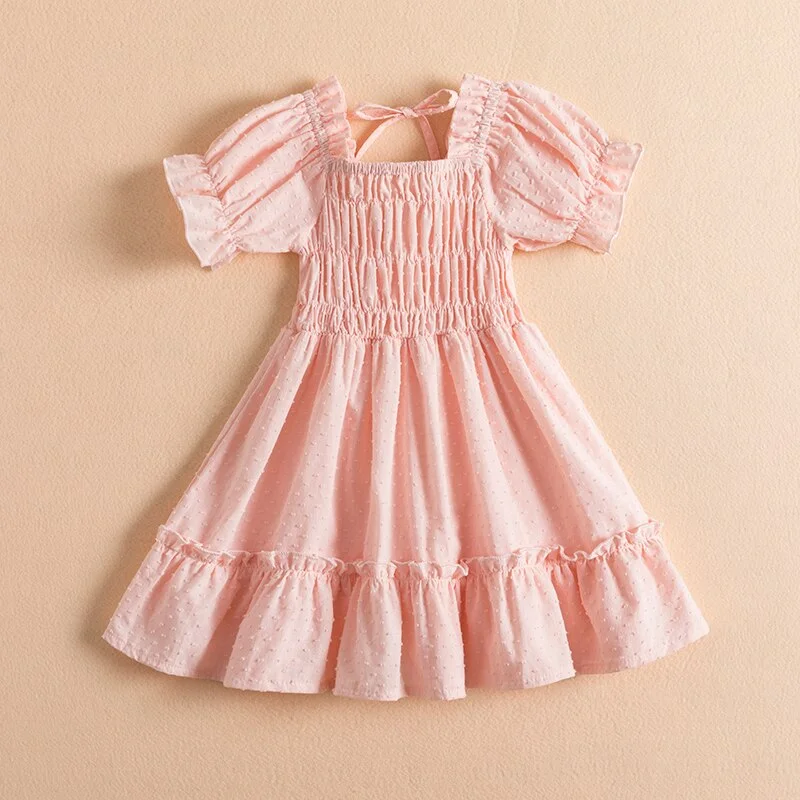 Toddler Baby Girls Casual Dresses Floral Vintage Smock Party Dress Up Kids Children Birthday Princess Clothing  2 3 4 5 6 Years