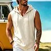 Men's Linen Linen Sleeveless Hooded Tank Top by Inlyline