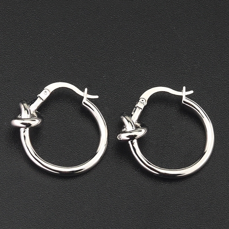 1 Pair Retro Geometric Plating 201 Stainless Steel 18K Gold Plated Hoop Earrings