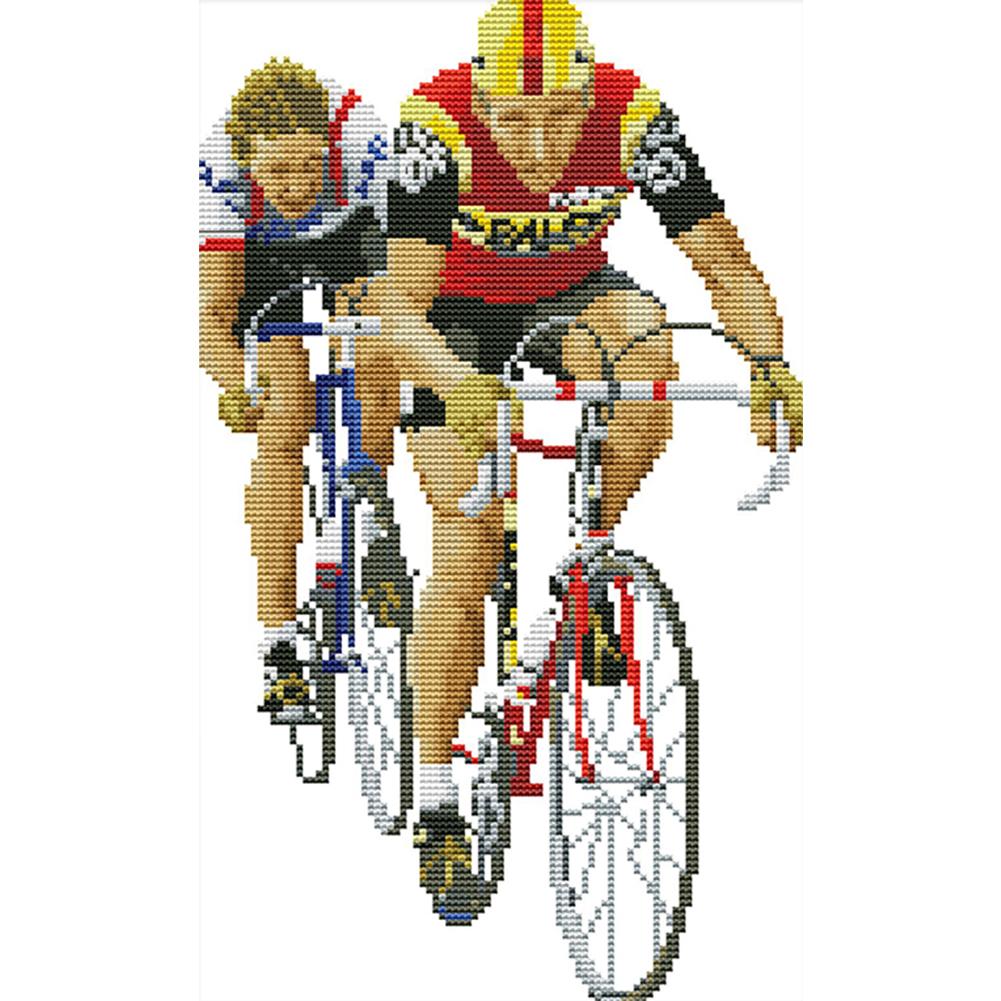 

Cycling Figure - 14CT Stamped Cross Stitch - 22*36CM, 501 Original