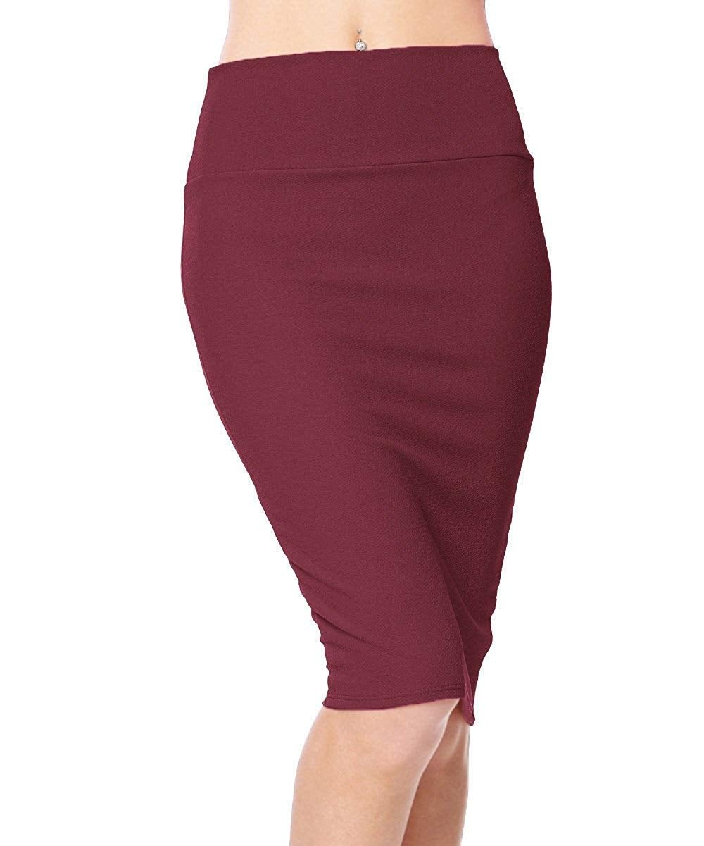Women's High Waist Stretch Bodycon Pencil Skirt