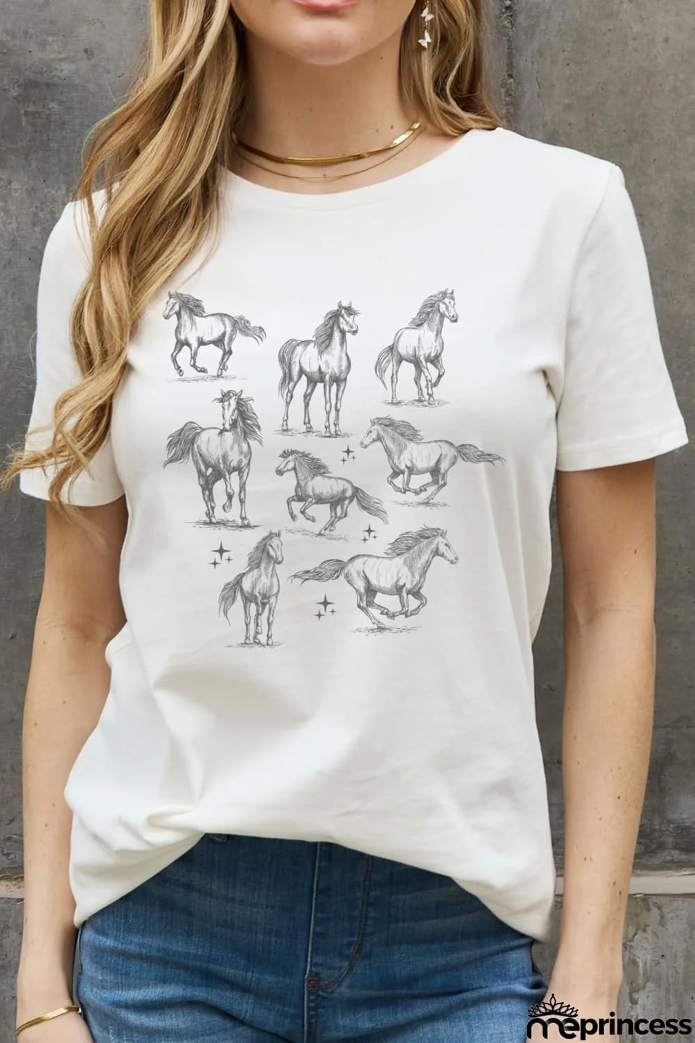Simply Love Horse Graphic Cotton T-Shirt