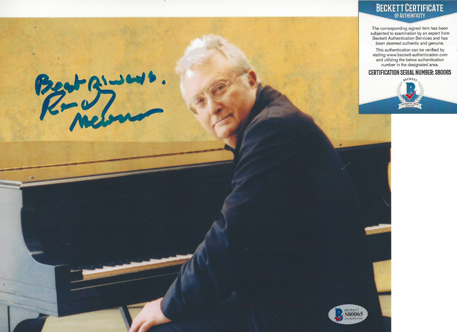 RANDY NEWMAN SIGNED AUTHENTIC 8x10 Photo Poster painting TOY STORY MUSIC SINGER BECKETT COA BAS