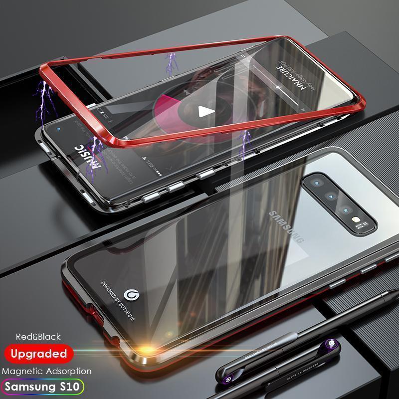 Tempered Glass Magnetic Adsorption Phone Case for Samsung S10 S10 Plus