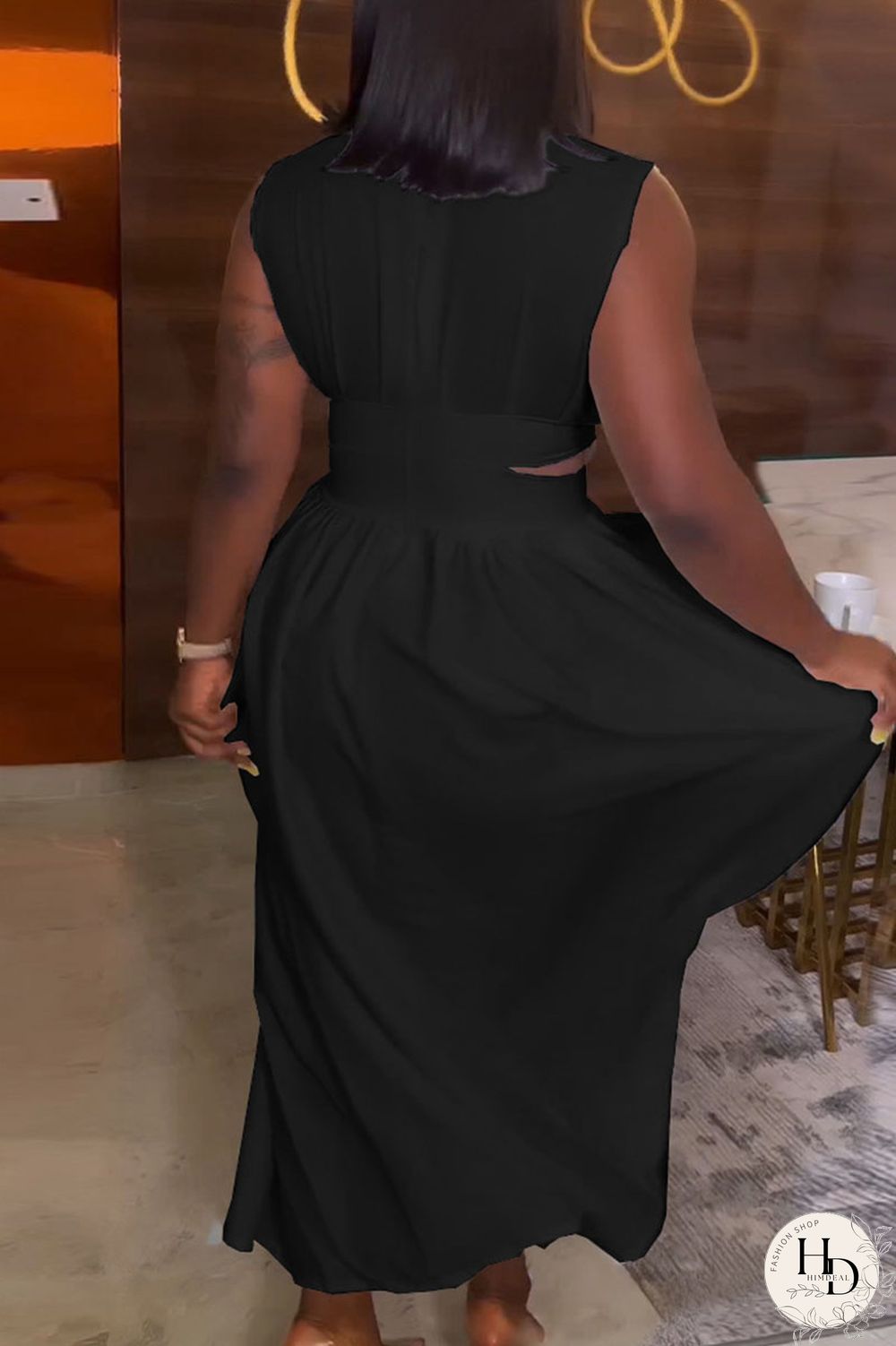 Red Elegant Solid Hollowed Out Patchwork Half A Turtleneck A Line Dresses