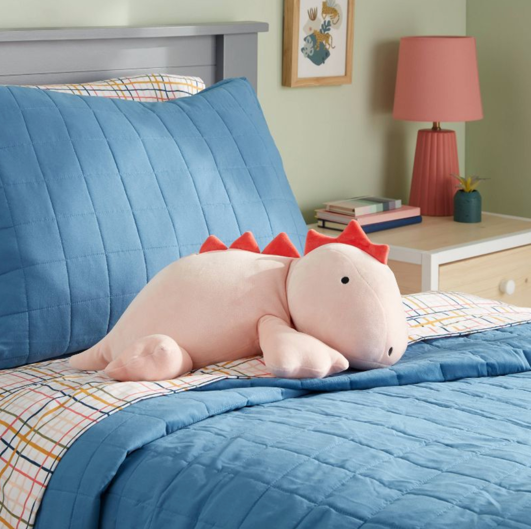 Pink Dino Weighted Plush Doll
