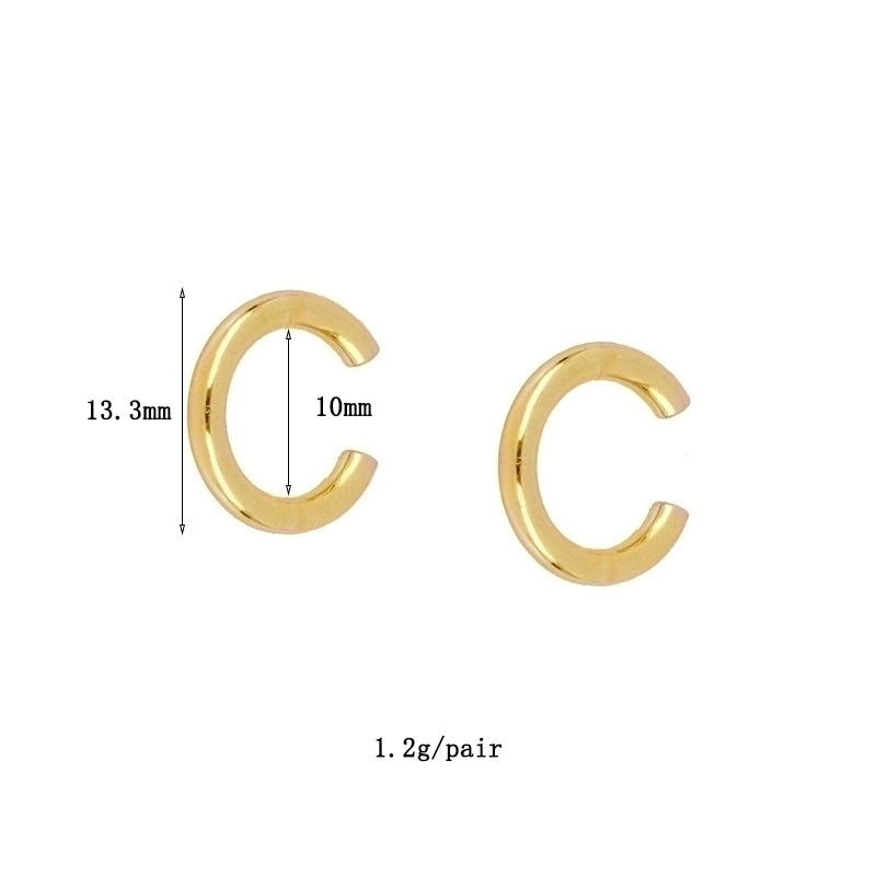 1 Pair Casual Minimalist Geometric Plating Inlay Copper Zircon 18k Gold Plated Hoop Earrings Ear Cuffs Ear Studs