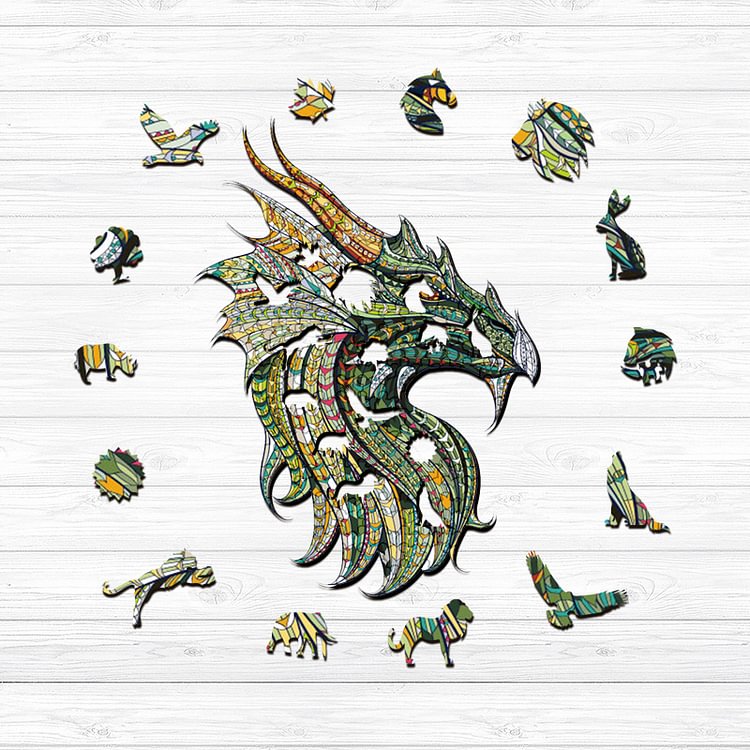Sunnypuzzle™-Wooden puzzle dragon head