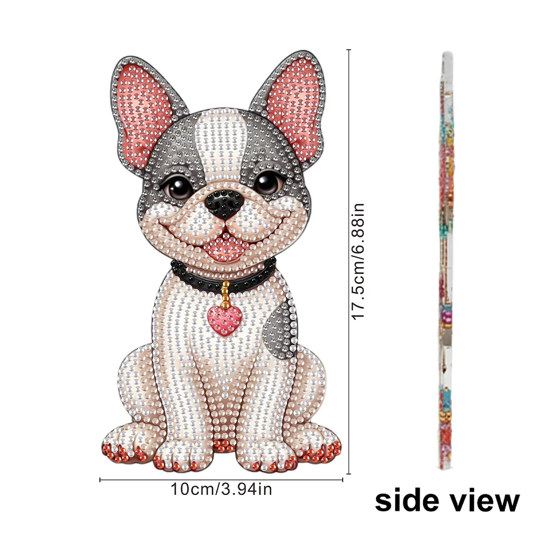 2D Flat DIY Dog Acrylic Shaking Head Diamond Painting Tabletop Ornaments Kit