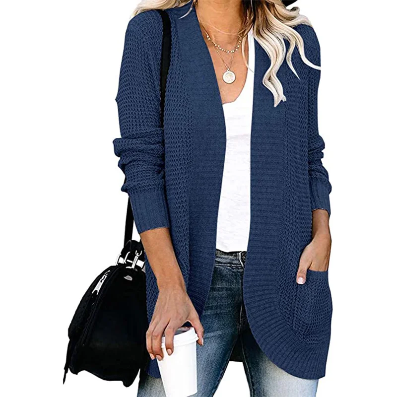 Uveng Uveng Exclusively For The Autumn And Winter New Ladies Fashion Long Sleeve Pocket Sweater Knit Cardigan