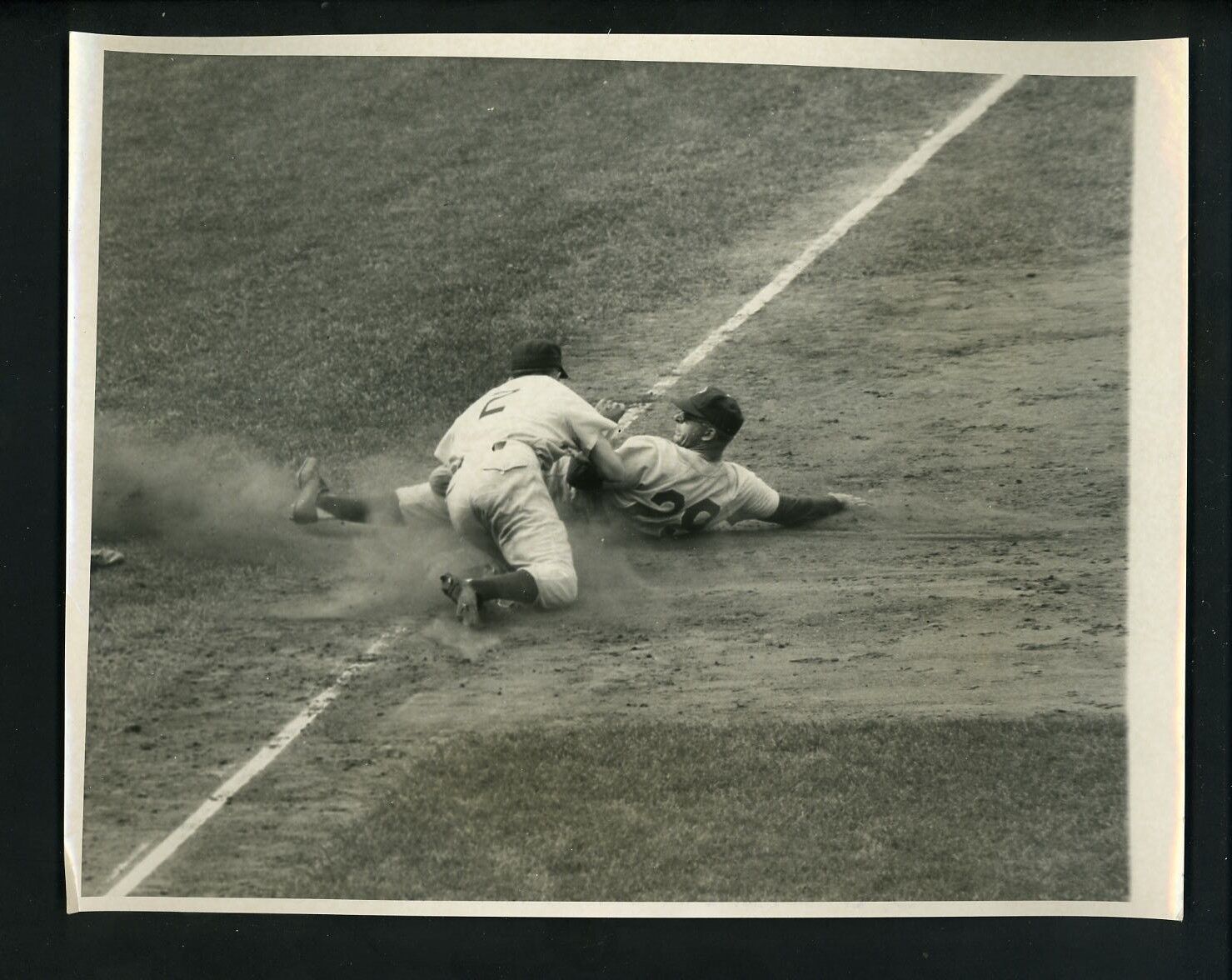 Stan Lopata & Randy Jackson 1955 Press Photo Poster painting Chicago Cubs Philadelphia Phillies