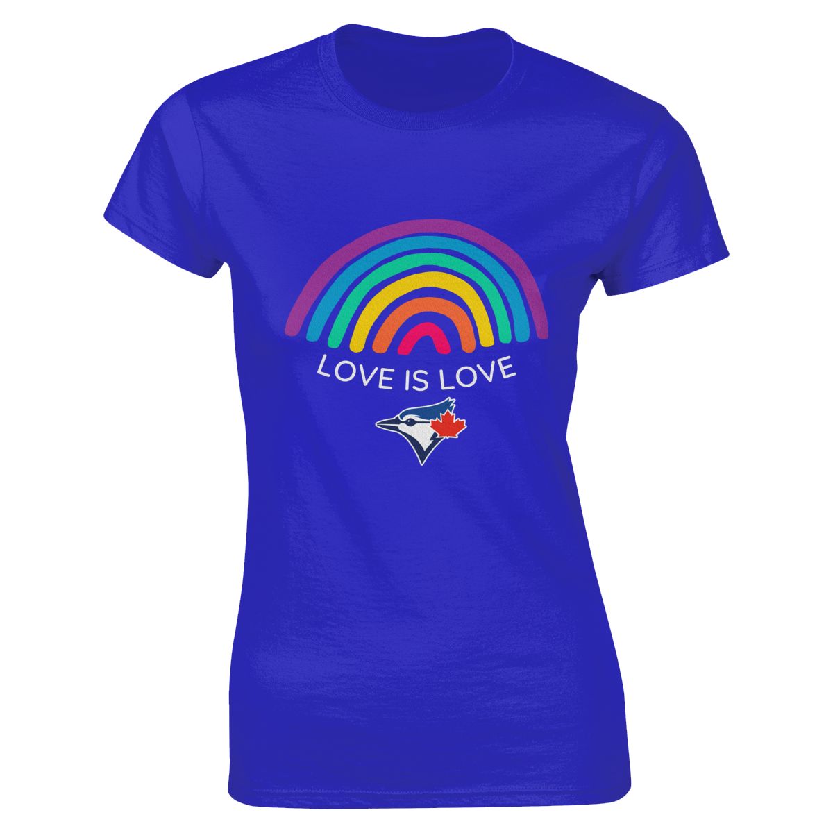Toronto Blue Jays Love is Love Pride Rainbow Women's Short-Sleeve Cotton Tee