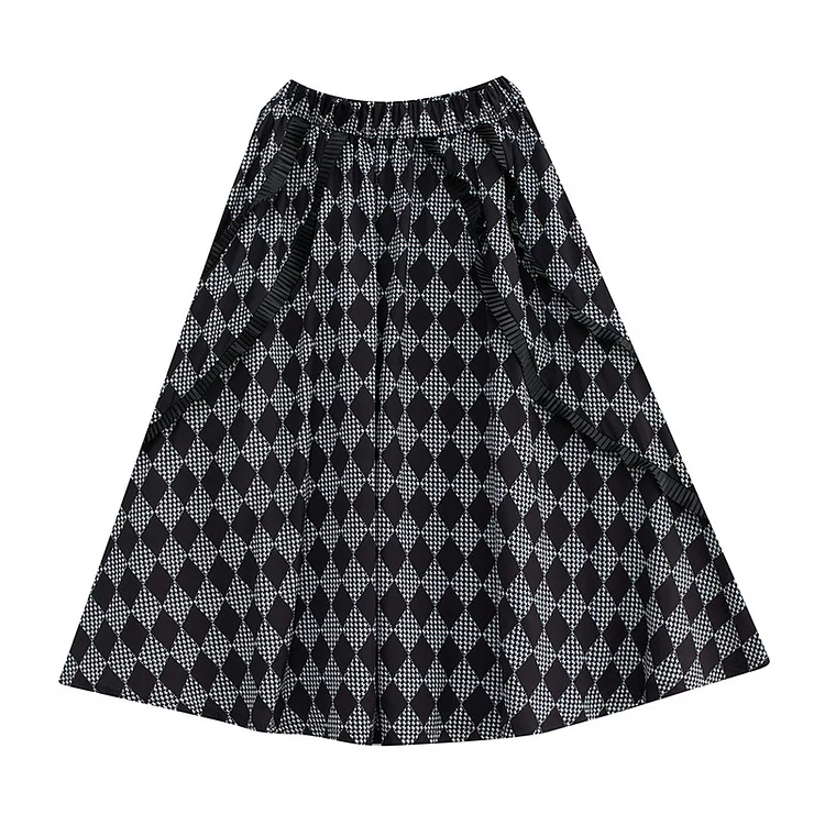 Vintage Plaid High Waist Skirt - yankia