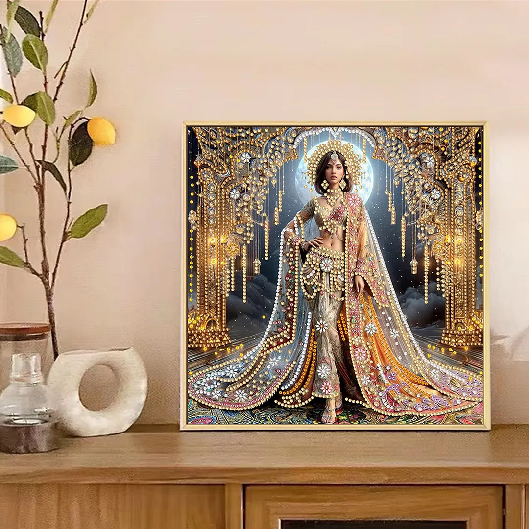 Gorgeous Dress Beauty - Diamond Painting - Partial Special Shaped Drill(Canvas|30*30cm)