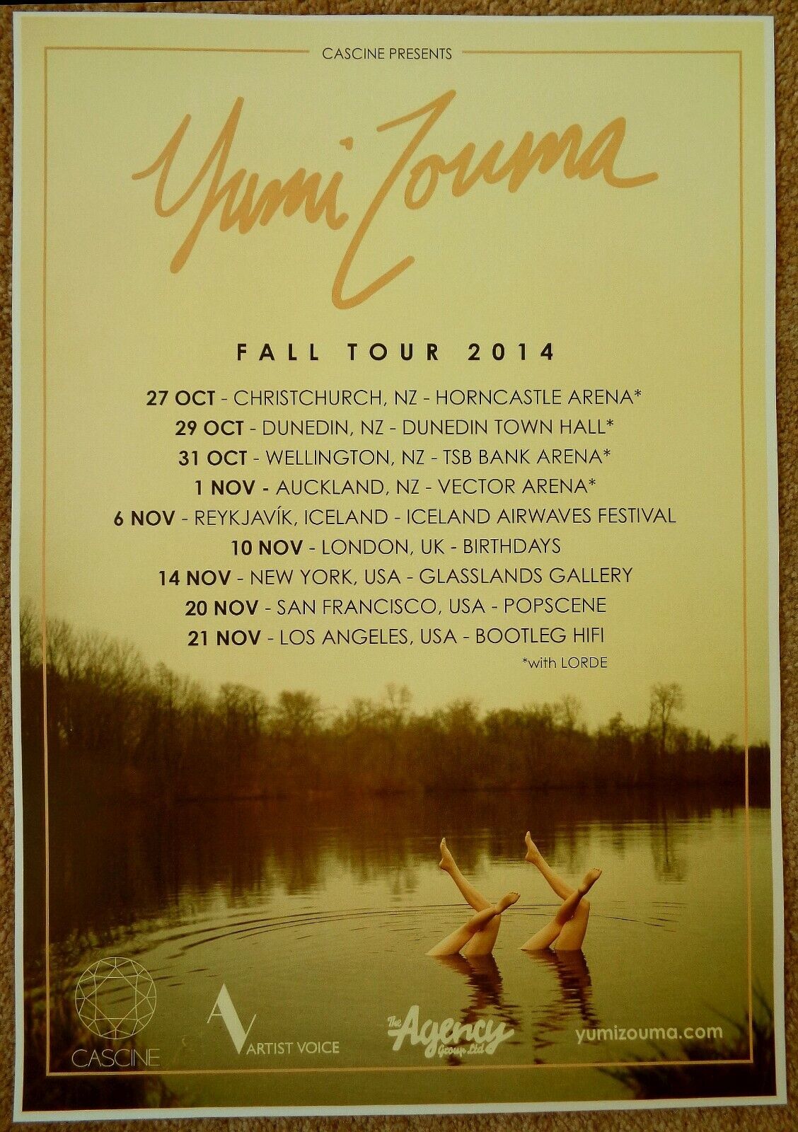 YUMI ZOUMA 2014 Tour POSTER Gig Concert