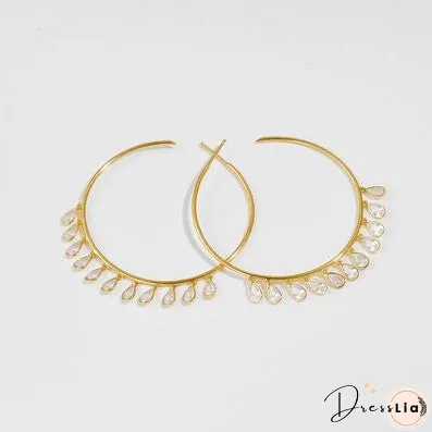 Inlaid Zircon 925 Sterling Silver Earrings