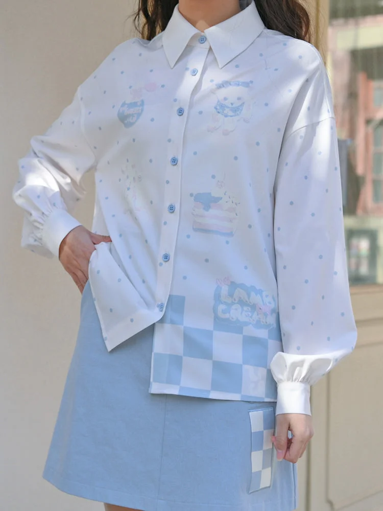 Harajuku Kawaii White Lamb Cream Shirt BE1154