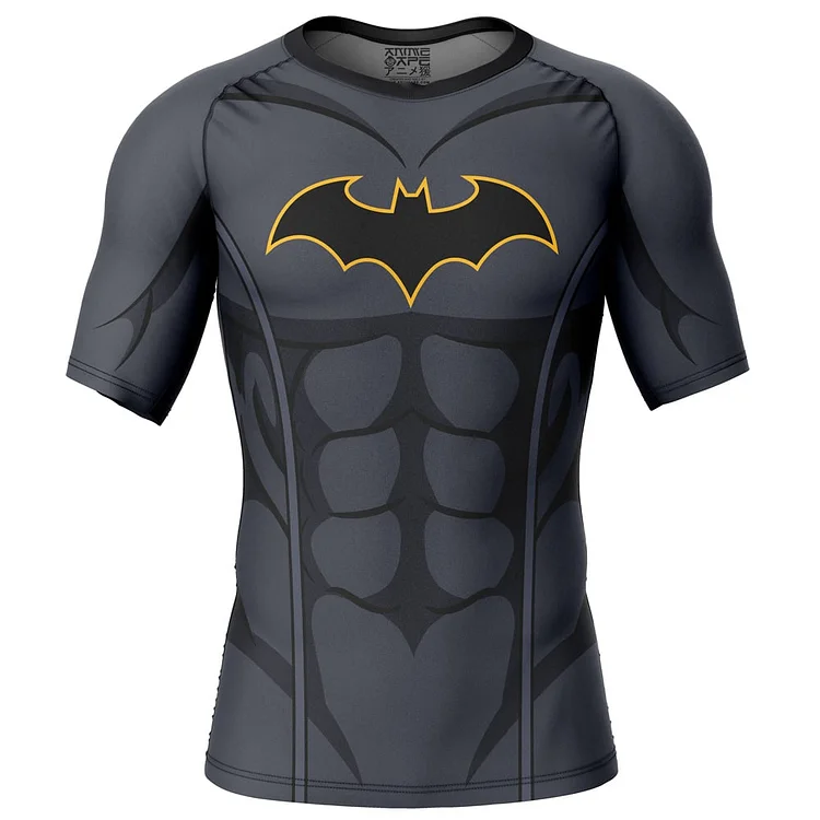 Batman DC Comics Short Sleeve Rash Guard Compression Shirt