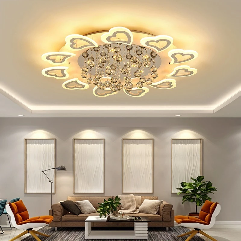 Dimming Crystal Led Ceiling Lights for Bedroom Living Room Lighting Deckenleuchten Luminarias Fixture Lamps Dome Decoration Dero